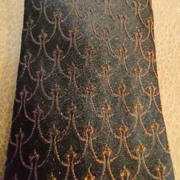 Other - Vintage dark brown and copper orange brocade sixties skinny tie